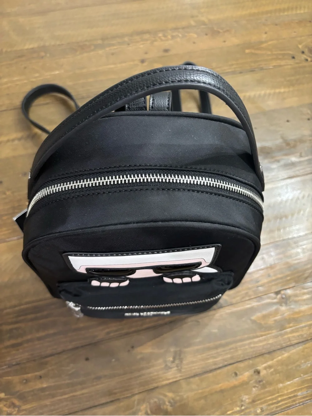 Karl Lagerfeld Paris Amour Small Black Nylon Backpack